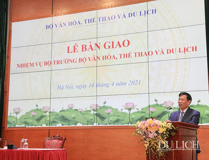 Nguyên Bộ trưởng Bộ VHTTDL Nguyễn Ngọc Thiện phát biểu tại Lễ bàn giao